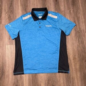 Amazon High Heat 2.0 Luly Yang Polo Shirt Mens Large Blue Short Sleeve Uniform